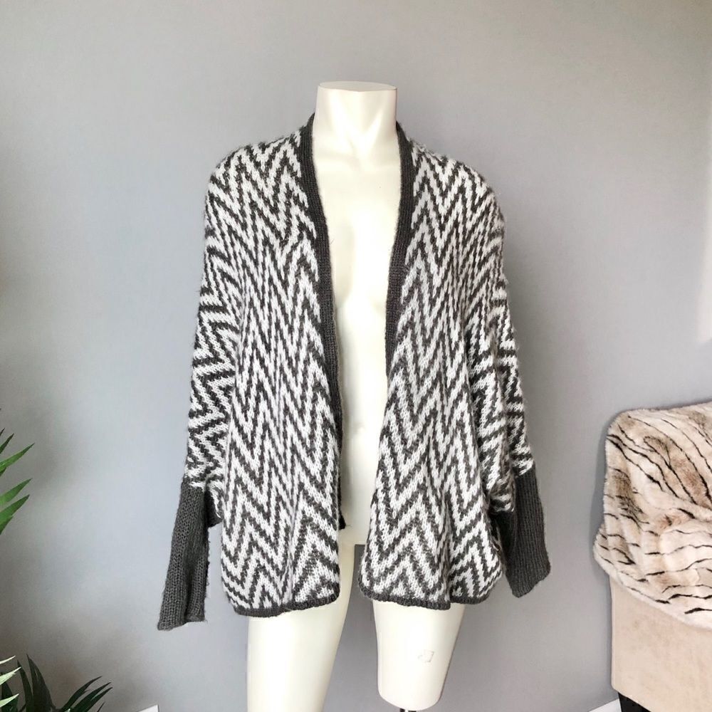 Wooden ships open front batwing cardigan sweater
